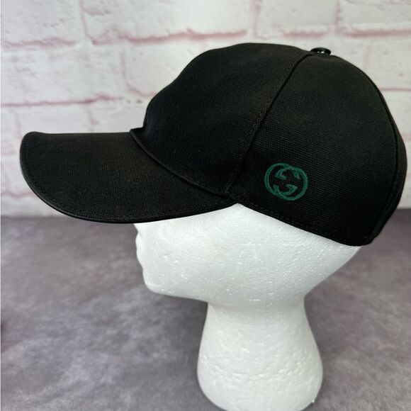 Authentic Gucci Gg Interlocking Web Logo Black Baseball Cap Hat - Picture 1 of 11